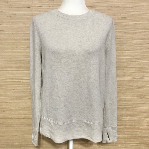 VS Sport Women's Oatmeal Tunic Bright Pink Lace-Up Back Sweater Size Medium - Picture 1 of 7